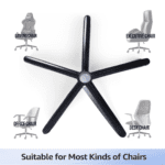 Durable Base with Stopper Bush for Office Chairs Premium Regal 50mm Caster Wheel for Rolling Chairs Durable 50mm Grey Caster Wheel for Rolling Chairs Comfortable PU  Feda 76,102 Armrest for Rolling and gaming Chairs Durable 102BT 13 inches Armrest for Wheelchairs and Office Chairs Ergonomic Handle with PP Pad for Office Chairs Adjustable T-Type Handle for Office Chairs High-Quality Class 3 Gas Lift Cylinder for Office and  gaming Chairs Comfortable PP hard plastic armrest Pad for Office Chairs Ergonomic Handle with Armrest (Doom) for Office Chairs Durable Heavy-Duty Nylon Stopper Bush for Office Chairs Reliable Pushback Mechanism for Office Chairs  Sturdy Office Chair metal steel alpha powder coated black   Base with Black Wheels for Rolling Chairs